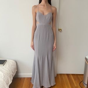 Grey Waist Cutout Fame and Partners Gown NWT